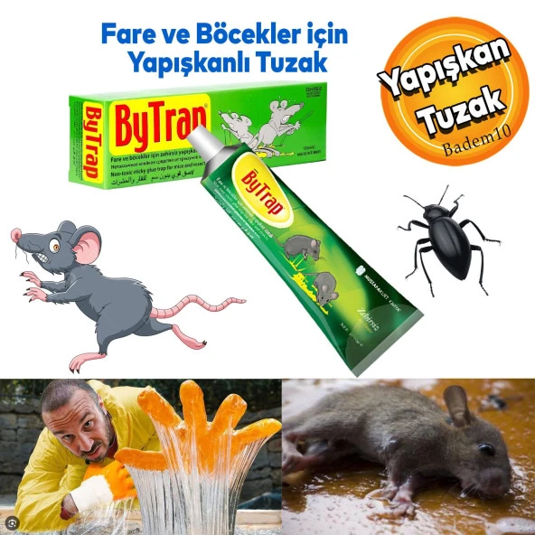 ByTrab Fare Haşere Böcek Tuzağı Kapanı Yakalama Yapışkanı Tüpü Zehirsiz 75 ml ürün görseli 1