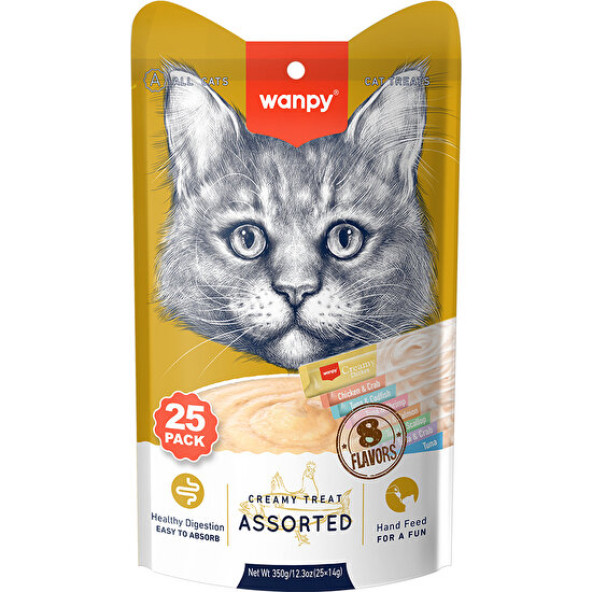 Wanpy Karışık Lezzetli Sıvı Kedi Ödülü 25X14 gr ürün görseli 1