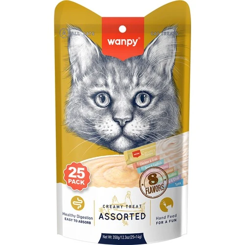 Wanpy Karışık Lezzetli Sıvı Kedi Ödülü 25X14 gr ürün görseli 1