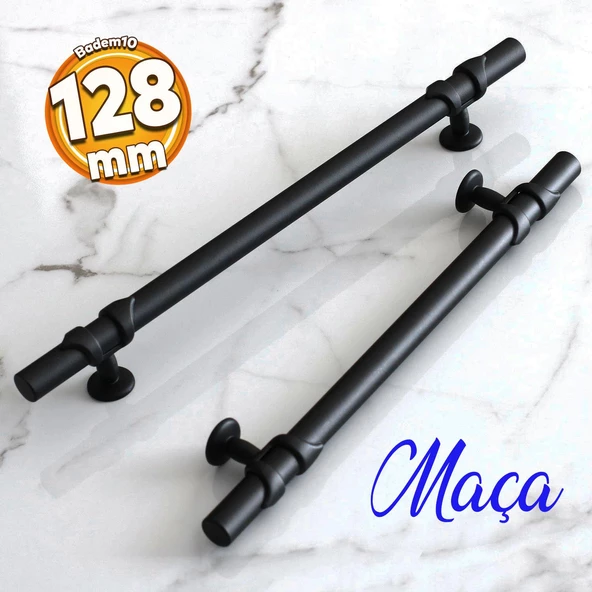 Maça Siyah Metal Kulp 128 mm-12,8 cm Mobilya Çekmece Mutfak Dolabı Dolap Kulpları Kulbu Kulpu ürün görseli 1