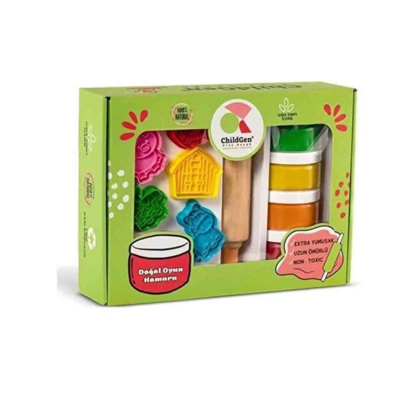 Childgen Doğal Oyun Hamuru Premium Set 4x125 gr Çiftlik ürün görseli 1