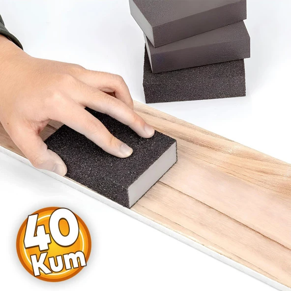 Takoz Sünger Zımpara Kübik El Zımparası Islak Kuru 40 Kum ürün görseli 1