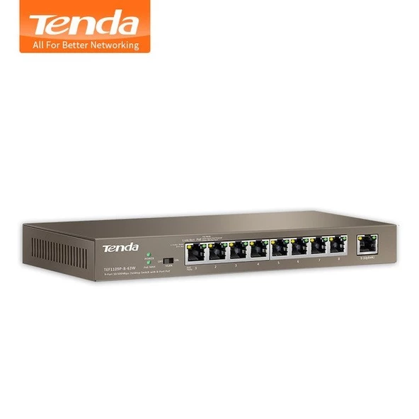 9port 63w 8port Poe Tef1109p-8-63w 10/100 Yönetilemez Switch ürün görseli 1