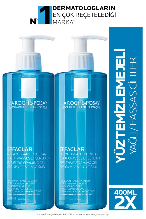 La Roche Posay Effaclar Jel 400 Ml Yağlı/akneye Eğilim Gösteren Ciltlere Temizleme Jeli X 2 Avantaj Paket ürün görseli 1