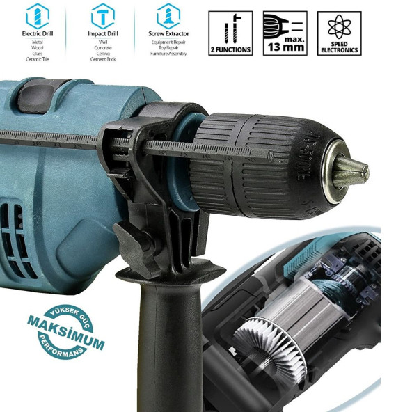Elektrikli 13mm Darbeli Matkap  EEA214 (B) - Resim 2