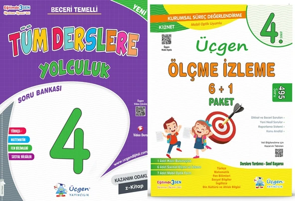 Üçgen 2025 4. Sınıf Tüm Derslere Yolculuk Soru Bankası + Deneme Seti 2 Kitap ürün görseli 1