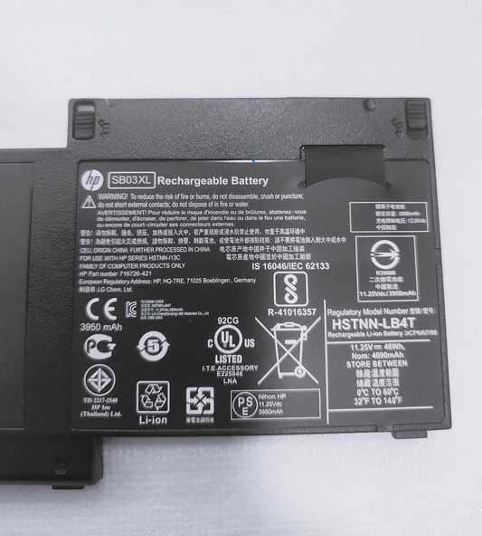 HP EliteBook SB03XL BATARYA  Lİ-İON - Resim 3