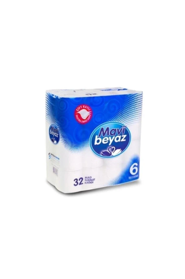Mavi Beyaz Çift Kat Tuvalet Kağıdı 32 Rulo ürün görseli 1