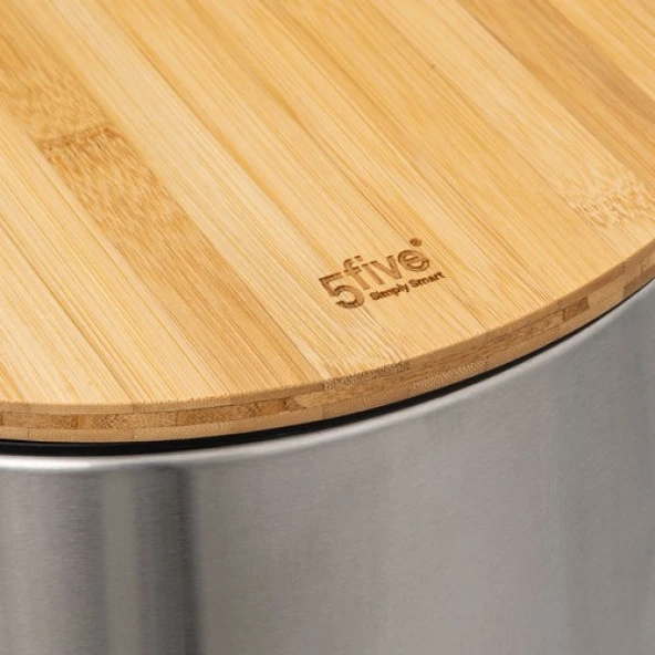 5five Simply Smart Bambu 30 Lt Paslanmaz Çelik Çöp Kovası - Resim 3