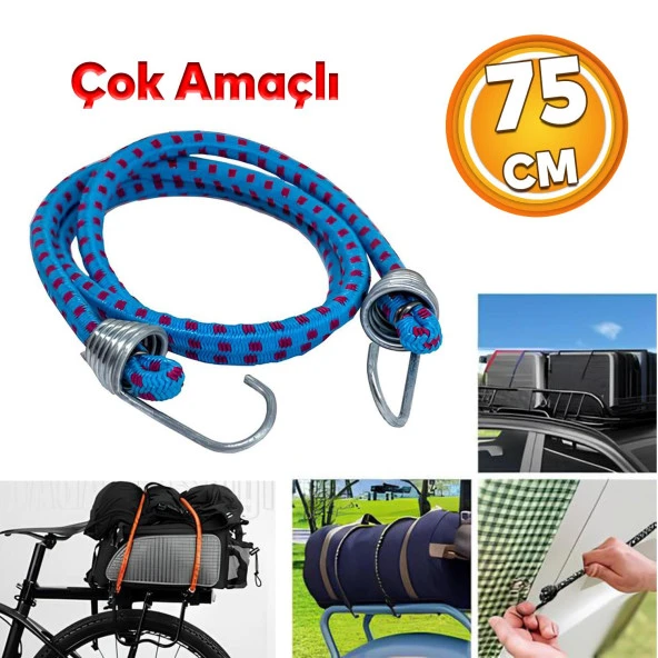 Kancalı Elastik Motorsiklet Oto Araç Araba Bagaj Lastiği Bisiklet Sabitleme Lastik Ahtapot 80 cm ürün görseli 1