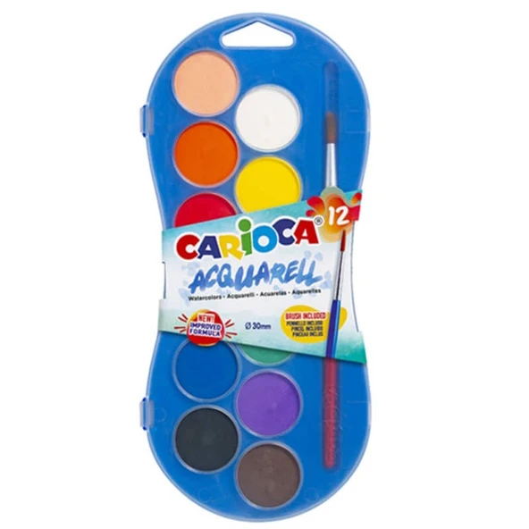 Carioca Sulu Boya 30 mm 12 Renk Yeni Formül ürün görseli 1