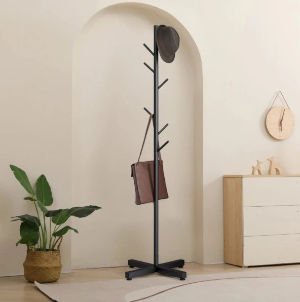 Trendesk   Metal Siyah  Ayaklı Askılık Portmanto Modern Elbise Askısı Konfeksiyon Askısı 165 cm ürün görseli 1