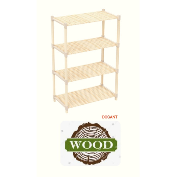 Dogant Wood  Ahşap  4 Lü Ahşap Raf Mobilya - Resim 3