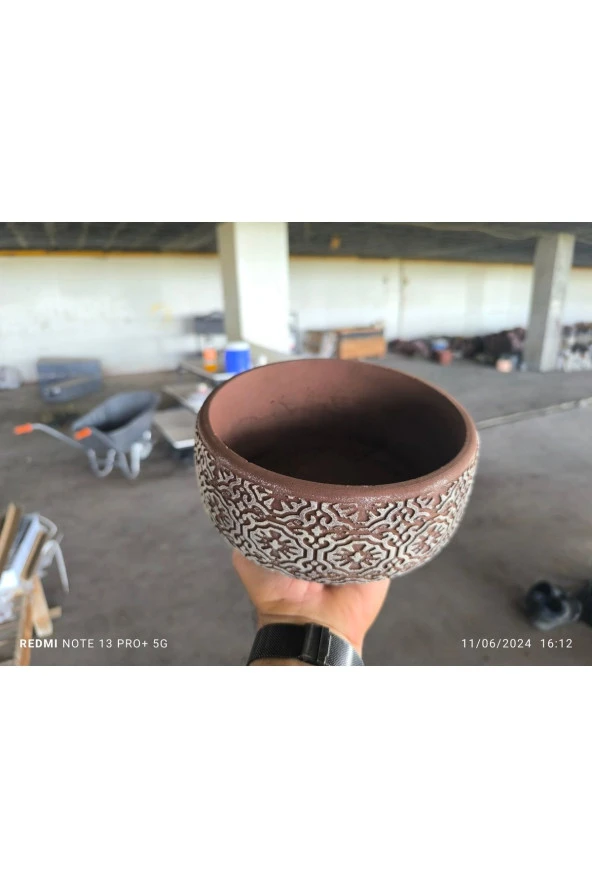 Kare Desen Beton Aranjman, Orkide ve Bonsai Saksısı 08 ürün görseli 1