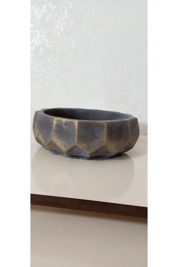 Saf Beton Geometrik Bonsai ve Aranjmana Özel Taş Saksı suya karşı 121 yıl ömürlü 004 ürün görseli 1