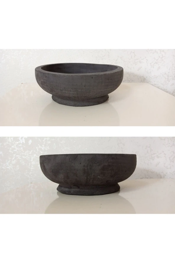 2 Adet Oval Saksı Ağız Çapı 20-25 cm Antrasit Gold ürün görseli 1
