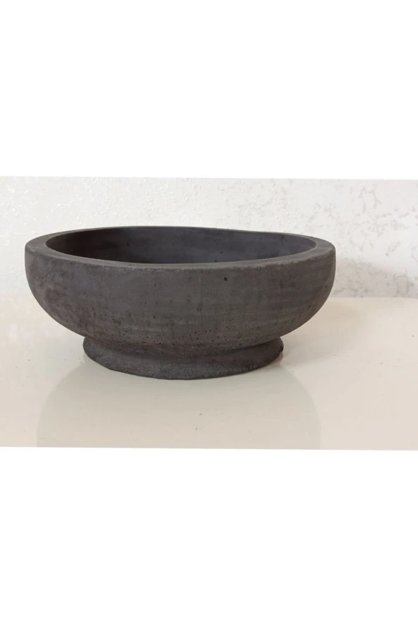Oval Beton Saksı Ağız Çapı 20-25 cm Antrasit Gold ürün görseli 1