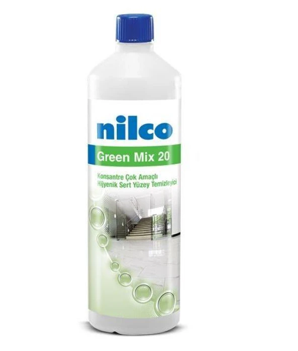 Nilco GREEN MIX 20 1L/1,03 KG KONSANTRE ÇOK AMAÇLI HİJYENİK SERT YÜZEY TEMİZLEYİCİ ürün görseli 1