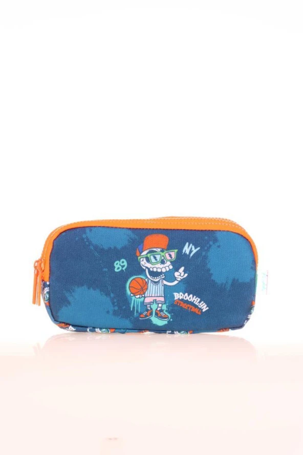 Kaukko Kids 3 Bölmeli Kalem Çantası Fast Brooklyn Mavi L8171 ürün görseli 1