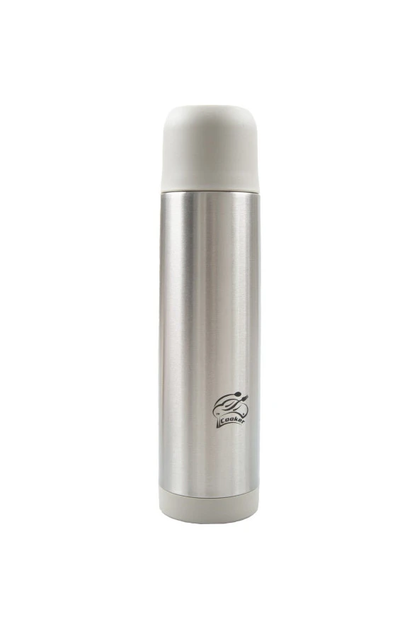 Cooker çelik matara termos  - çelik su çay termosu 500 ml. ckr2001 gri ürün görseli 1