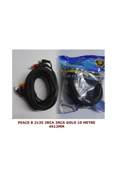 B-2124 3 Rca Gold 4 X 12 Mm 5 Mt Jaklı Kablo ürün görseli 1