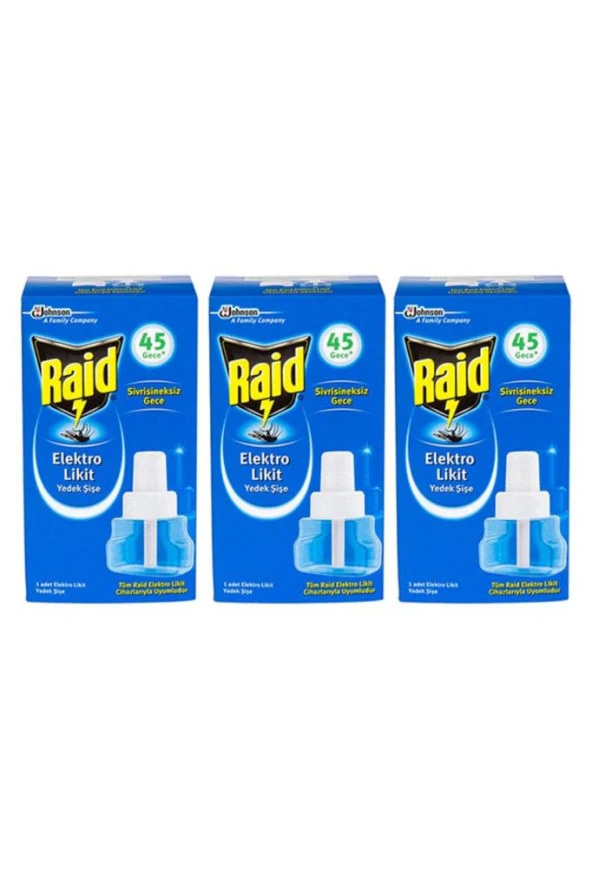 Raid Elektrolikit Sinek Kovucu Yedek Şişe 45 Gece 3 Adet ürün görseli 1