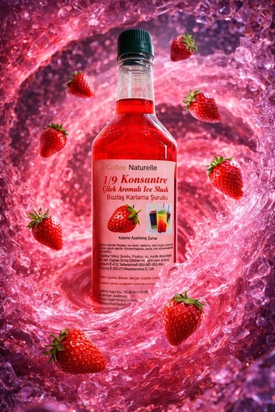 Çilek Aromalı Buzlaş Ice Slush Şurubu 1 lt 1/5 konsatre ürün görseli 1