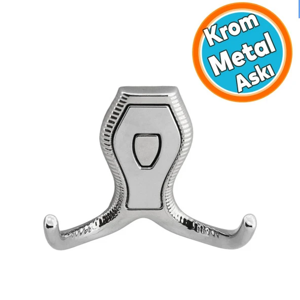 Vestiyer Mobilya Duvar Askısı Metal Dolap Elbise Askılığı Krom - Krom Kapaklı Sağlam Askı ürün görseli 1