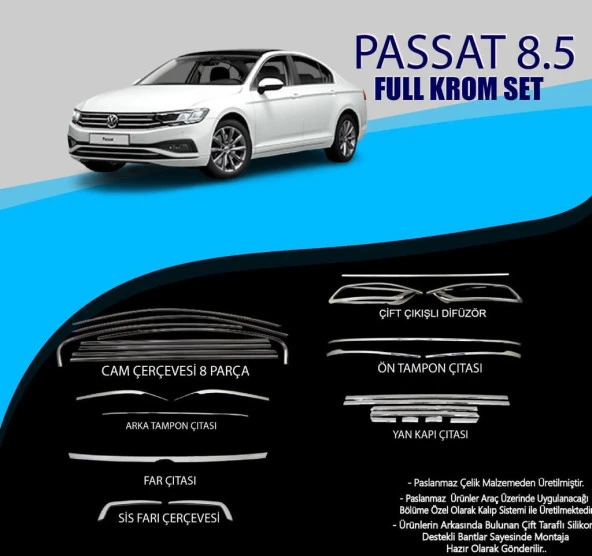 Volkswagen Passat B8,5 Full Krom Set ürün görseli 1