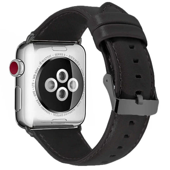 Apple Watch 44mm Luxury Leather Deri Kordon - Resim 12