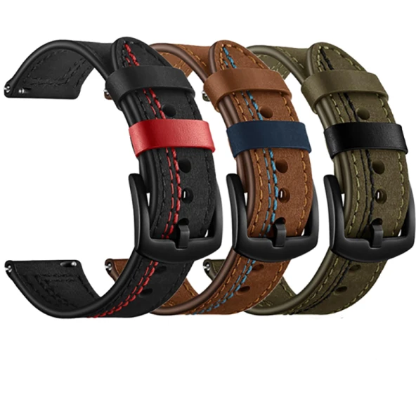 Gear S3 (22mm) KRD-19 Deri Kordon - Resim 6