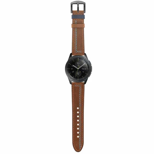 Gear S3 (22mm) KRD-19 Deri Kordon - Resim 12