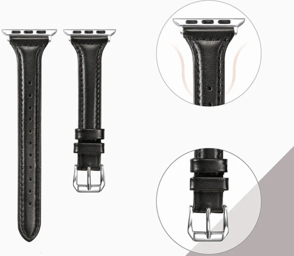Apple Watch 38mm KRD-28 Deri Kordon - Resim 9