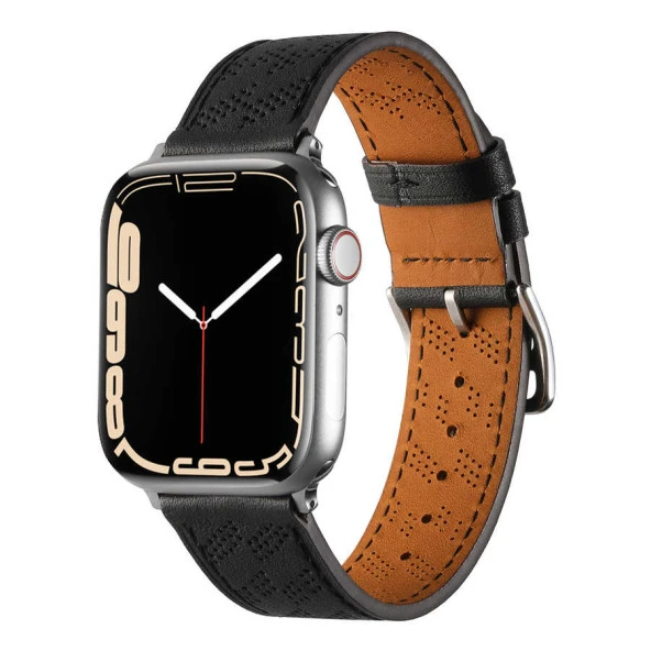 Apple Watch 1 2 3 4 5 6 7 8 9 Se Ultra 49/46/45/44/42 mm KRD-76 PU Deri Kordon Strap Kayış ürün görseli 1