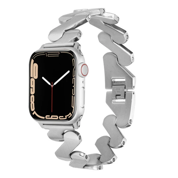 Apple Watch 1 2 3 4 5 6 7 8 9 Se Ultra 49/46/45/44/42 mm Kordon KRD-80 Metal Strap Kayış ürün görseli 1