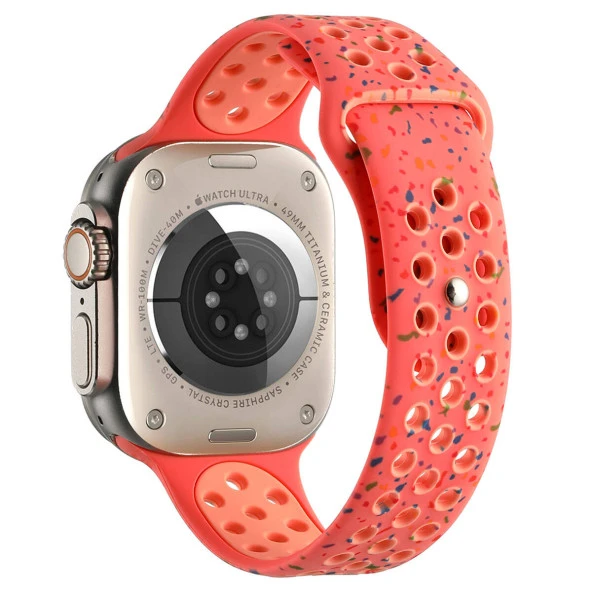 Apple Watch 1 2 3 4 5 6 7 8 9 Se Ultra 49/46/45/44/42 mm Kordon Yeni Seri 2023 KRD-02 Silikon Strap Kayış ürün görseli 1