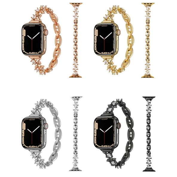 Apple Watch 7 41mm  KRD-104 Metal Kordon - Resim 10