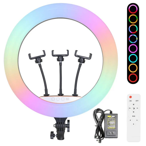RGB Light 56cm Işıklı Telefon Tutucu Ring Light - Resim 4