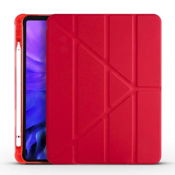 Apple iPad Air 10.9 2022 (5.Nesil) Kılıf  Tri Folding Kalem Bölmeli Standlı Kılıf ürün görseli 1