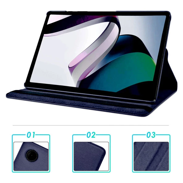 Xiaomi Redmi Pad  Dönebilen Standlı Kılıf - Resim 9