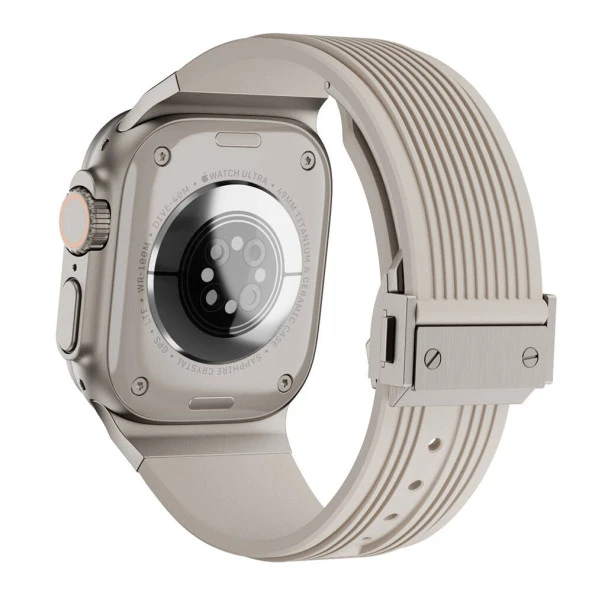 Apple Watch 1 2 3 4 5 6 7 8 9 Se Ultra 49/45/44/42 mm  KRD-113 Spor Görünümlü Silikon Kordon ürün görseli 1