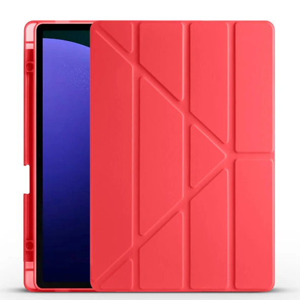 Galaxy Tab S9 Plus Kılıf  Tri Folding Kalem Bölmeli Standlı Kılıf ürün görseli 1