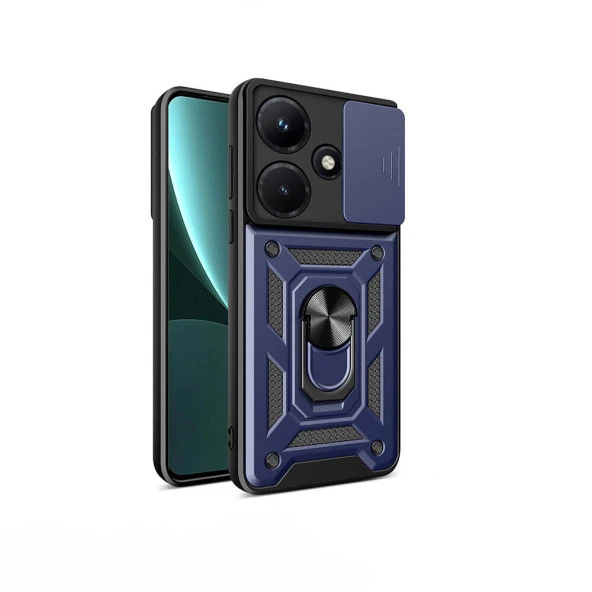 İnfinix Hot 30i Kılıf Magnetik Standlı Kamera Korumalı  Sürgülü Vega Kapak ürün görseli 1