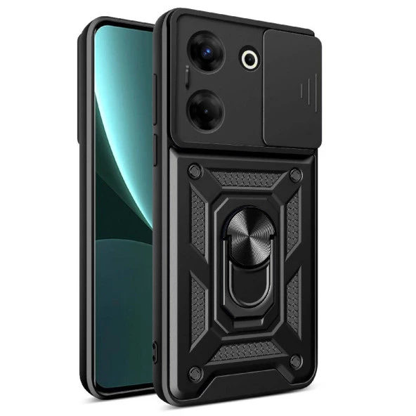 Tecno Camon 20 Pro 5G Kılıf Magnetik Standlı Kamera Korumalı  Sürgülü Vega Kapak ürün görseli 1