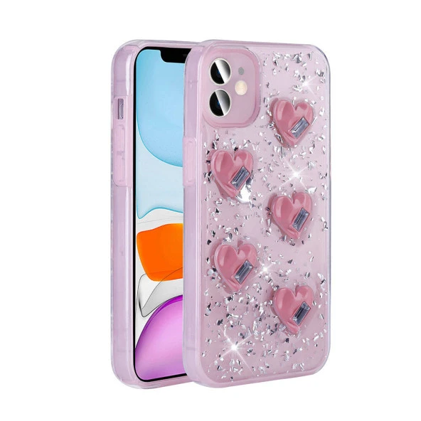 Apple iPhone 11 Kılıf Airbagli Simli Arka Yüzey  Işıltı Silikon Kapak ürün görseli 1
