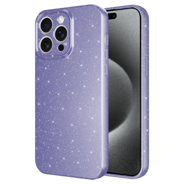 Apple iPhone 15 Pro Max Kılıf Kamera Korumalı Simli Lüks  Koton Kapak ürün görseli 1