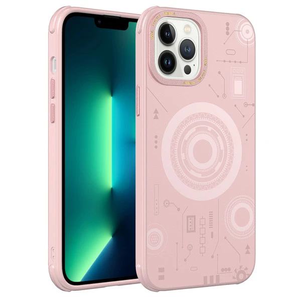 Apple iPhone 13 Pro Kılıf  Wireless Şarj Özellikli Desenli Hot Kapak ürün görseli 1