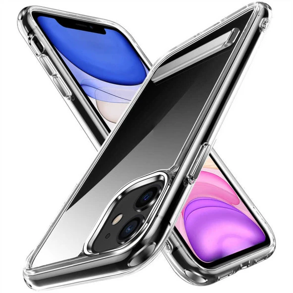 Apple iPhone 11 Kılıf Standlı Şeffaf Silikon  L-Stand Kapak ürün görseli 1