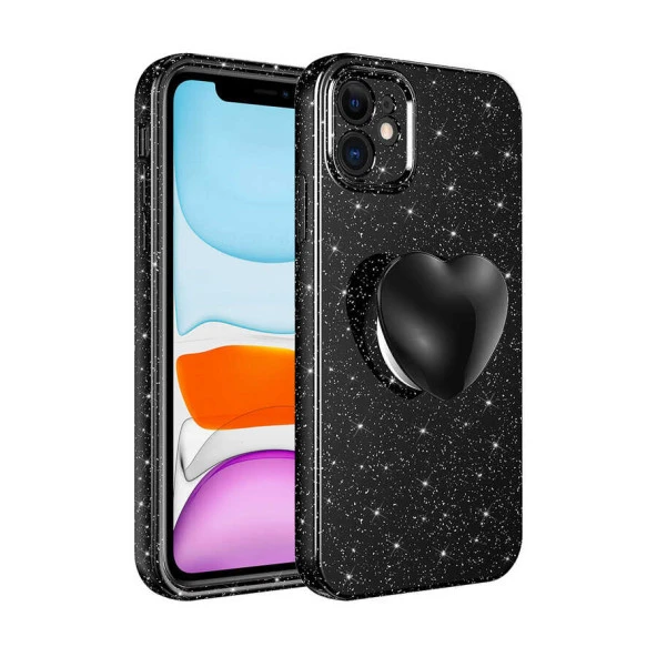 Apple iPhone 11 Kılıf Kamera Korumalı Simli Pop Soketli Lüks  Koton Soketli Kapak ürün görseli 1