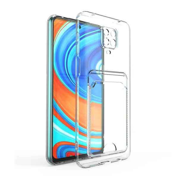 Xiaomi Redmi Note 9 Pro Kılıf Kartlıklı Şeffaf  Setra Clear Silikon Kapak ürün görseli 1